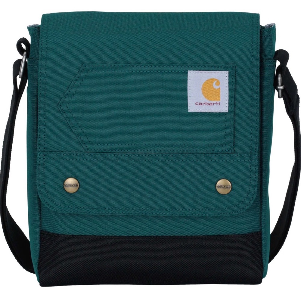 NWT Carhartt Teal and Black Crossbody Snap Unisex Messenger Bag